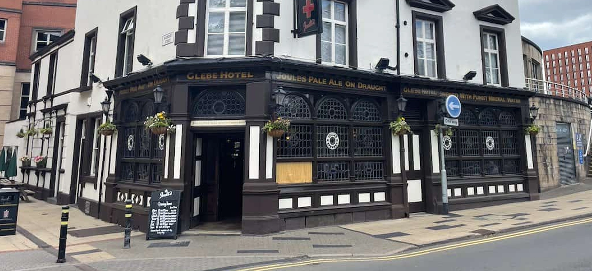 The Glebe exterior near Stoke Town Hall